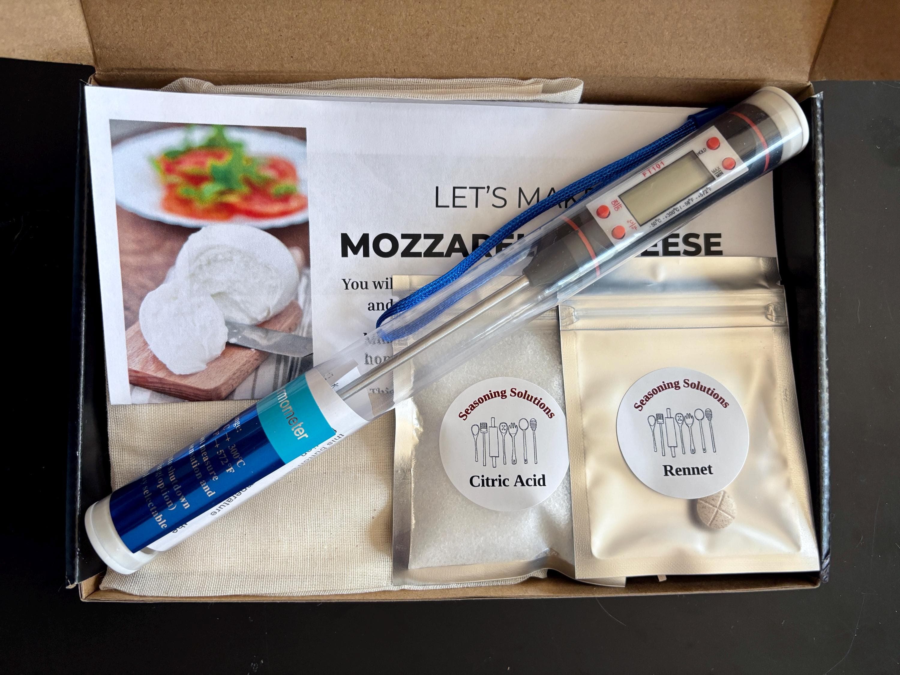 Homemade Fresh Mozzarella Cheese Starter Kit, Mozzarella Making Kit, Mozzarella for Beginners, Mozzarella Artisan Craft Kit, Italian Gift