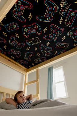 Video Game Bunk Bed Sheet: Cotton Blend Bottom Bunk Decor - Twin Size