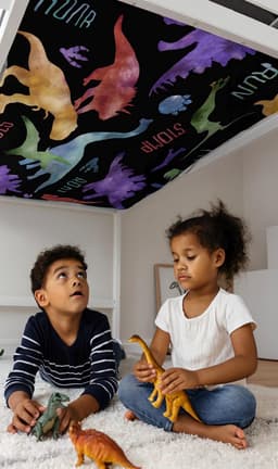 Dino Print Bottom Bunk Sheet: Cotton Blend Kids Bedding - Twin Size