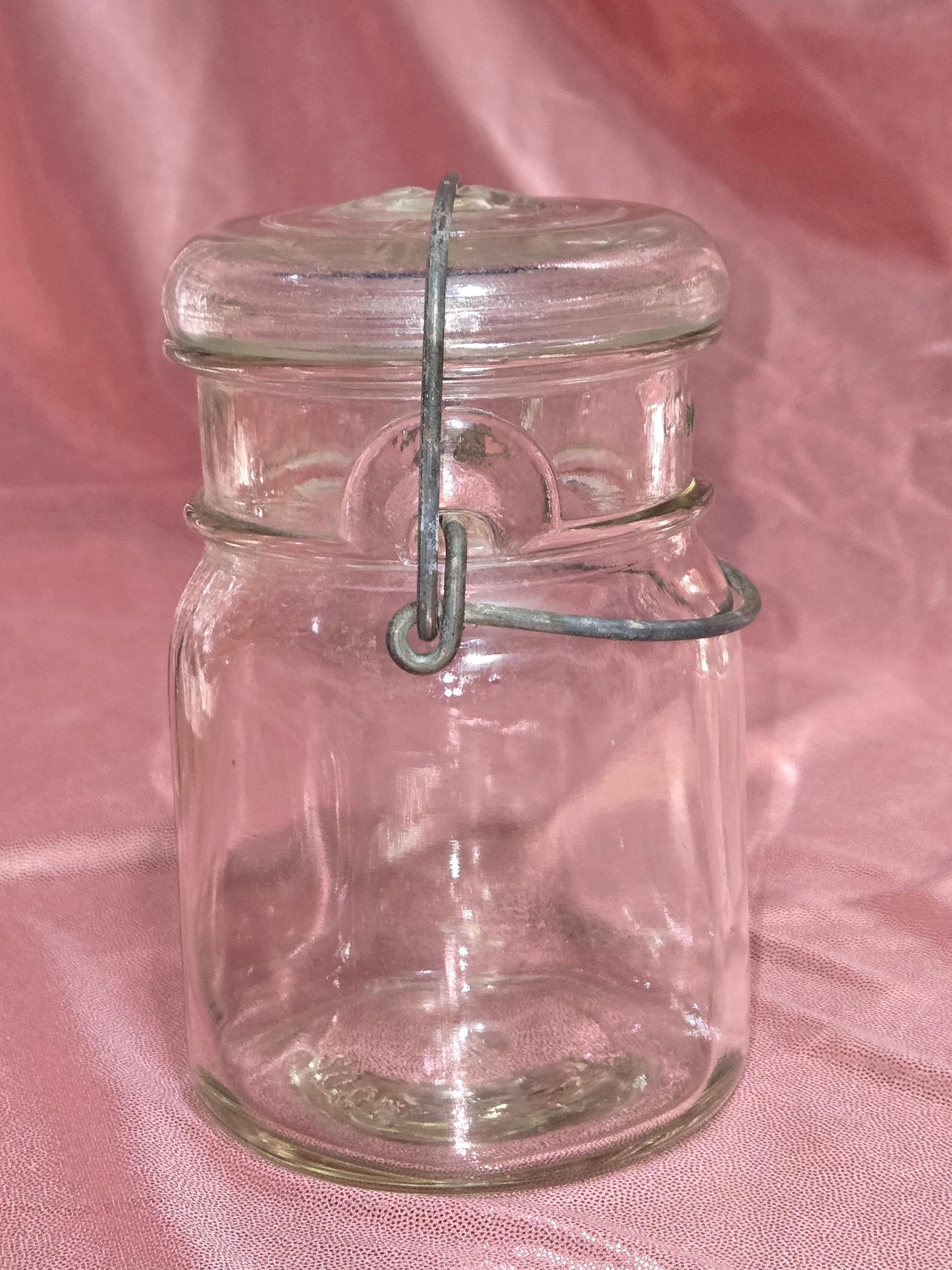 Vintage Bormioli Rocco Fido Glass Jar – Airtight Clamp Lid Kitchen Canister