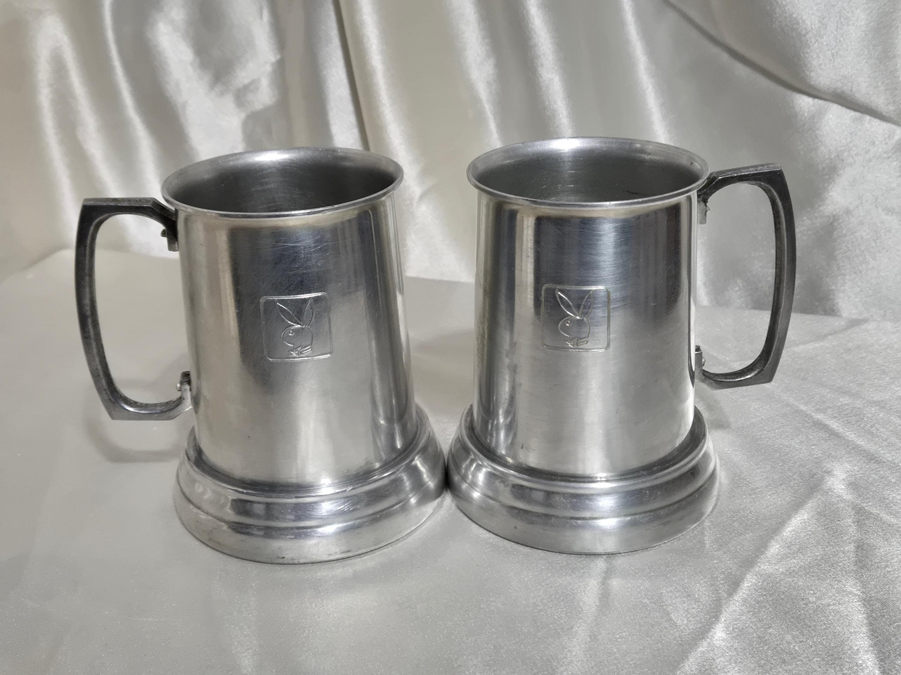 Vintage Playboy Club Aluminum Beer Steins | Mid-Century Barware Set - image 1
