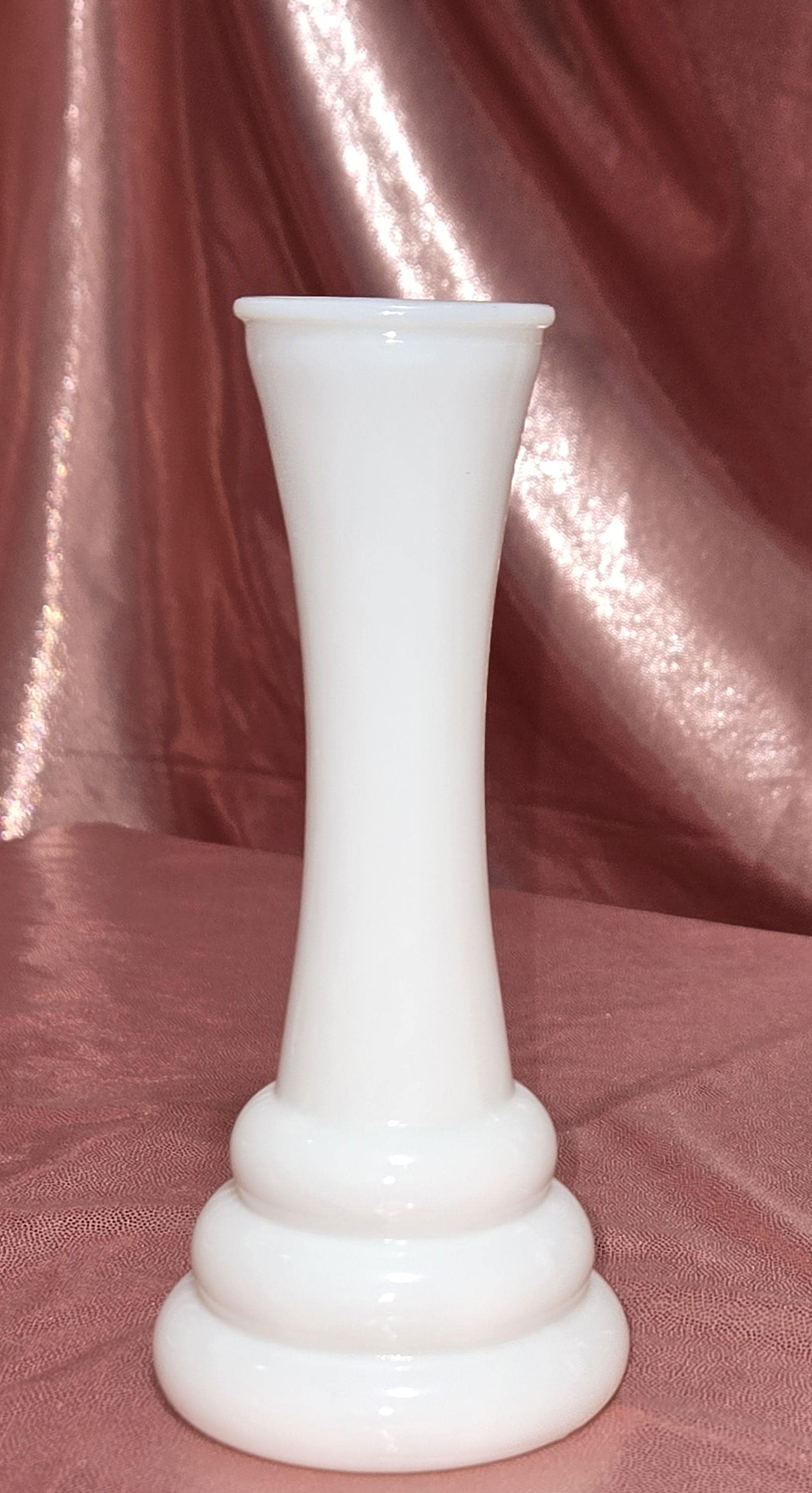 Vintage Milk Glass Beehive Bud Vase | Mid Century Randall Style Pedestal
