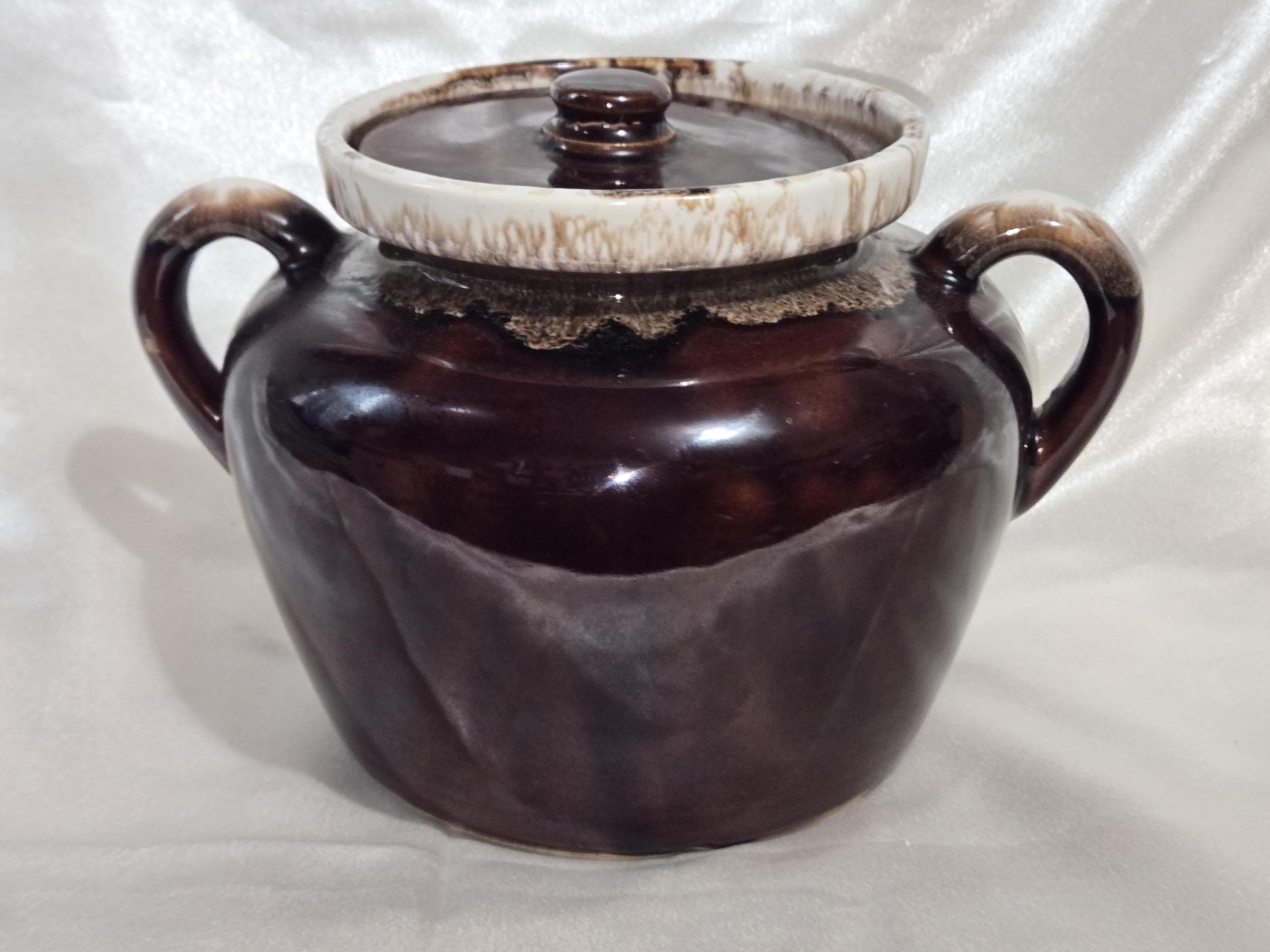 Vintage McCoy Oven Proof Brown Drip Bean Pot - image 1