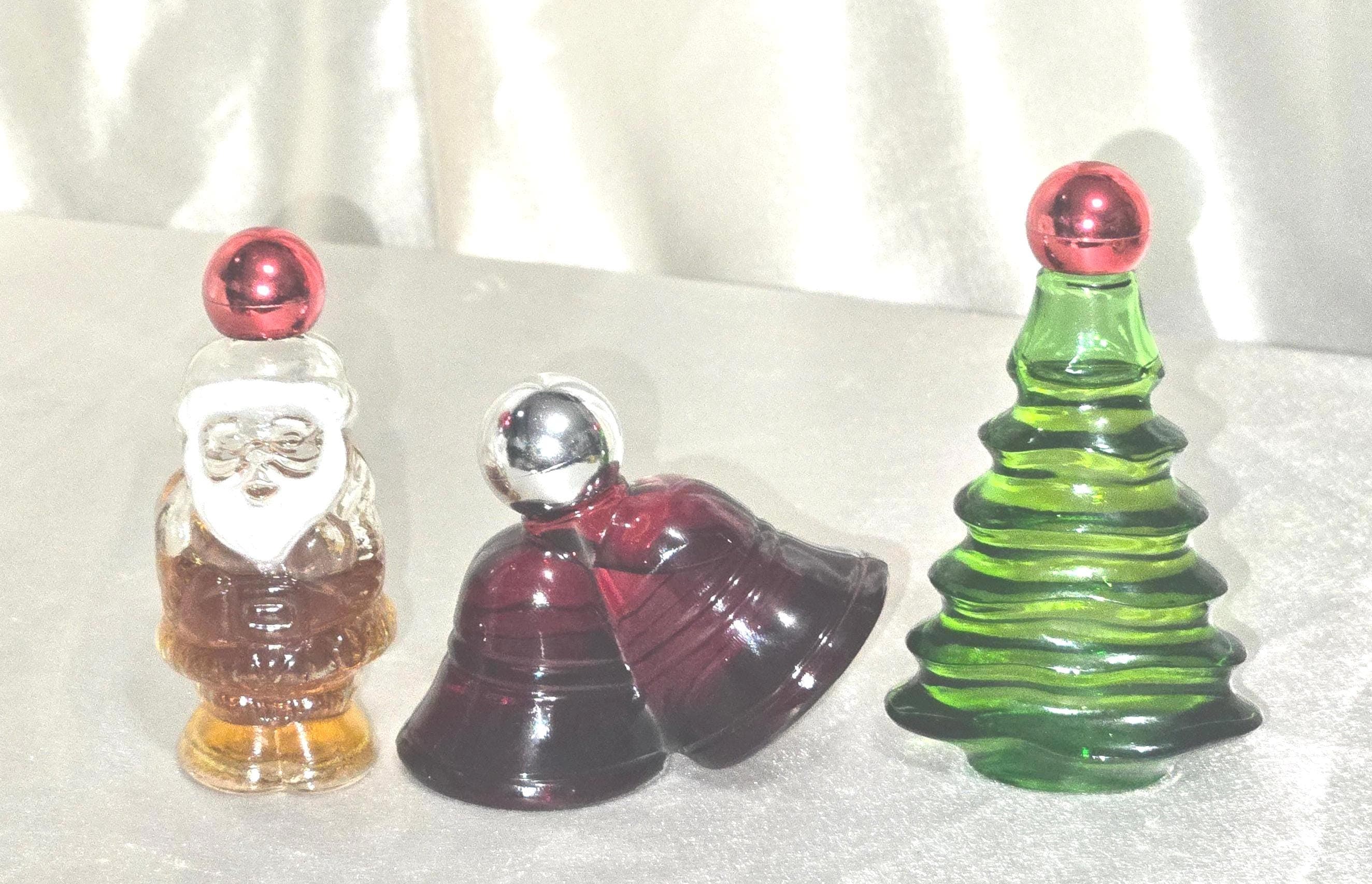 Vintage Avon Christmas Cologne Bottles – Santa, Tree & Bells, 1970s Collectibles