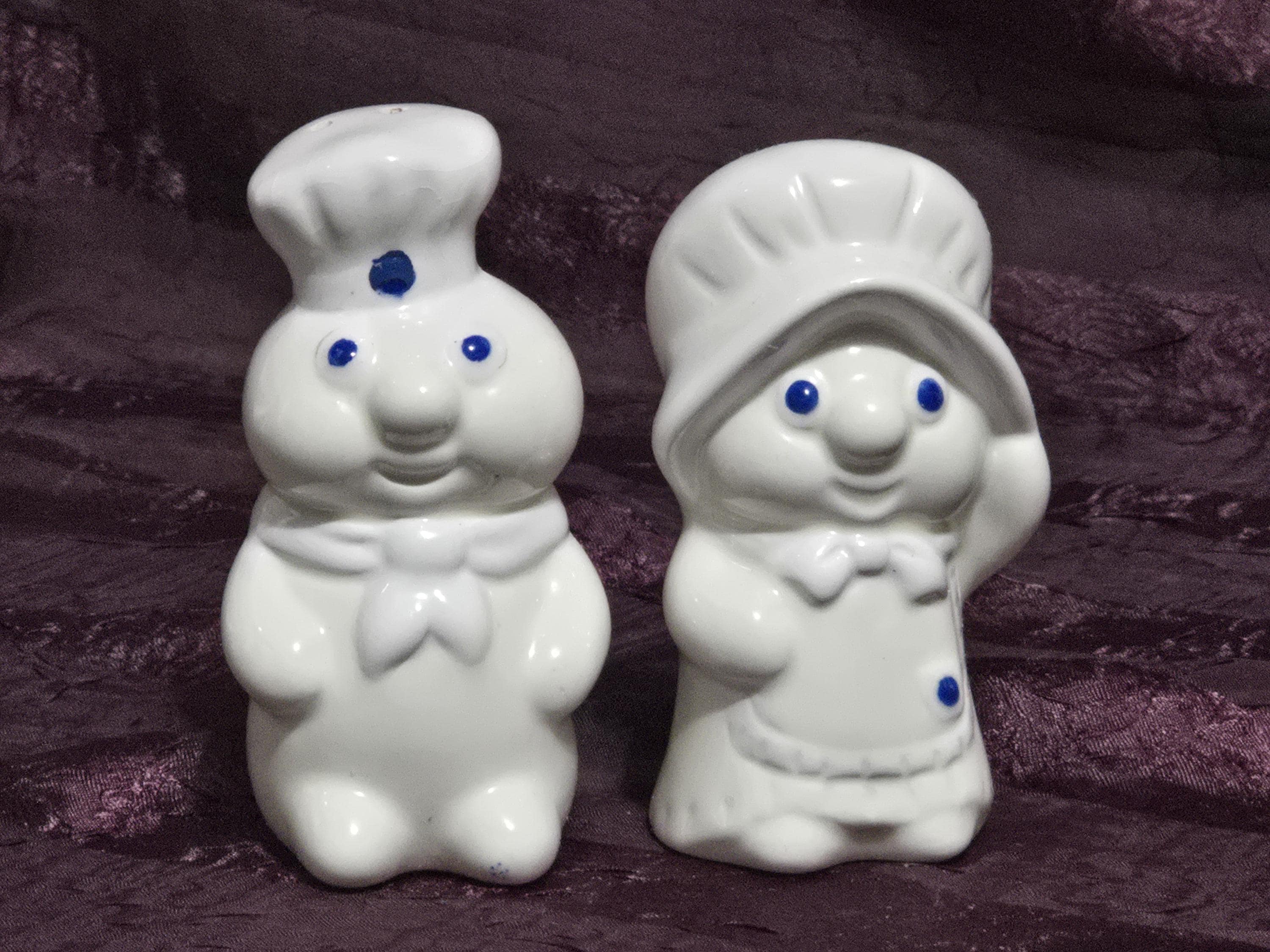 Vintage Pillsbury Doughboy Salt Pepper Shakers – Poppin’ Fresh Ceramic Kitchen Decor
