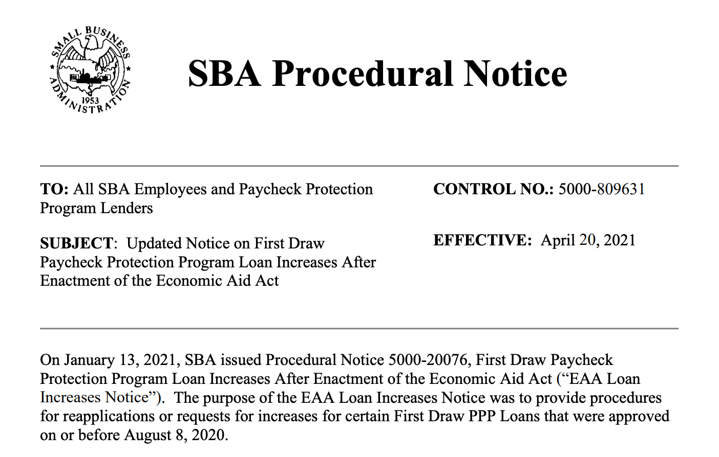 SBA Clarifies EIDL Loan and PPP Loan Changes