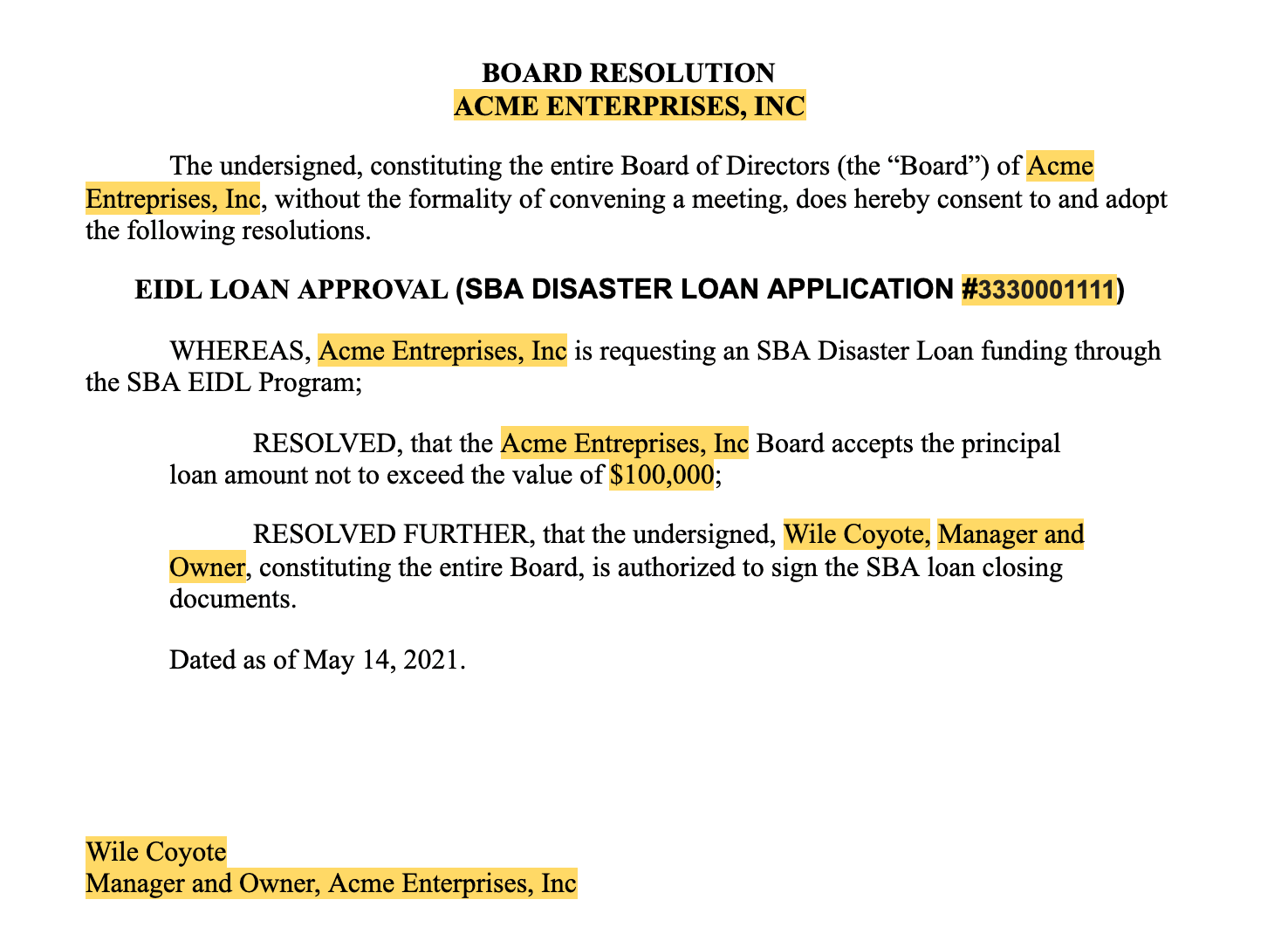 Need Supporting Information for your SBA EIDL Loan?