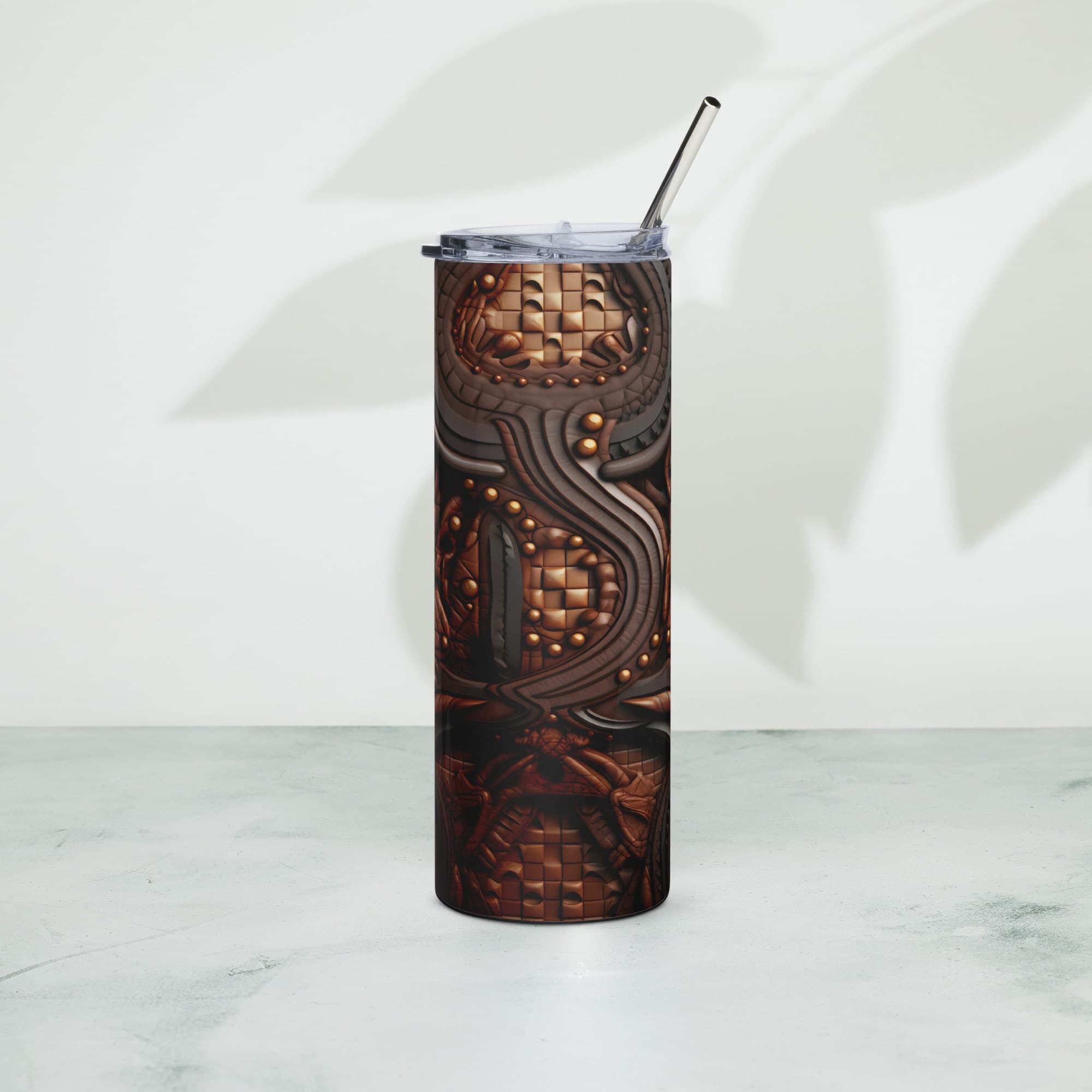 Personalized Unique Tanned Cowhide Leather Sublimation Tumbler For Cowboys or Cowgirls, Gifts for Her or Gifts for Him Active