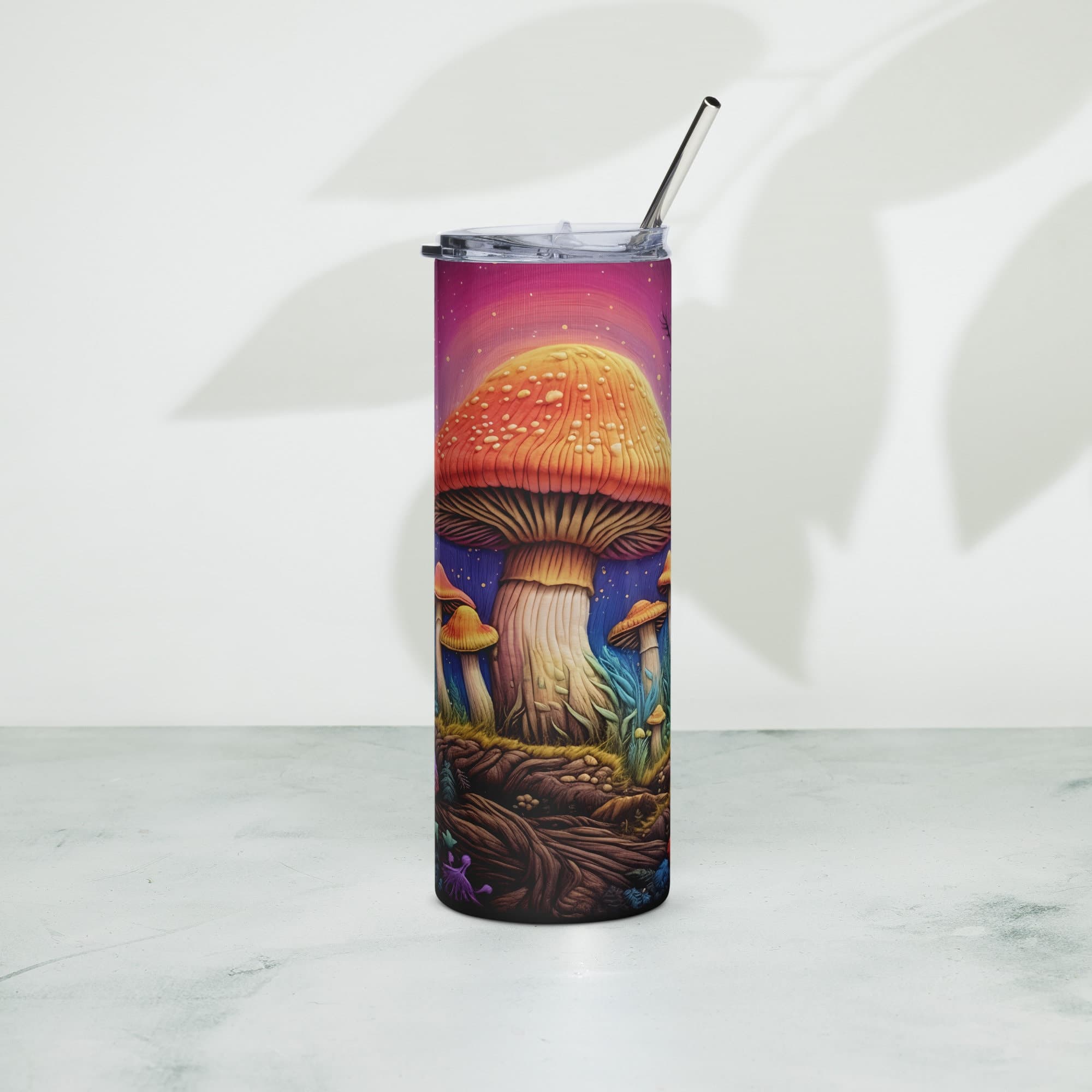 3D Embroidered Mushroom Sublimation Tumbler Gift for Mushroom Lovers