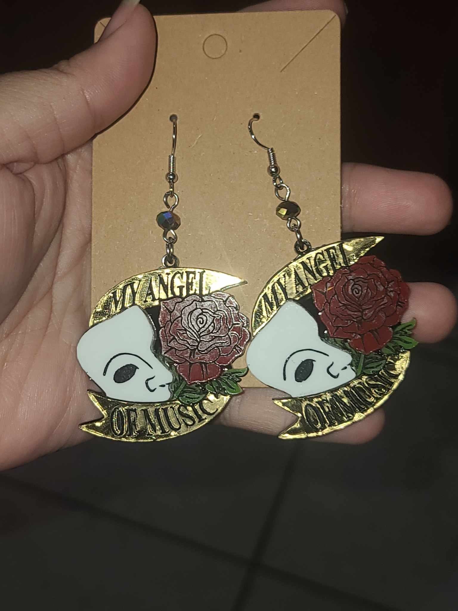 The Phantom of The Opera Laser Cut Acrylic Layered Earrings Gift for Her
