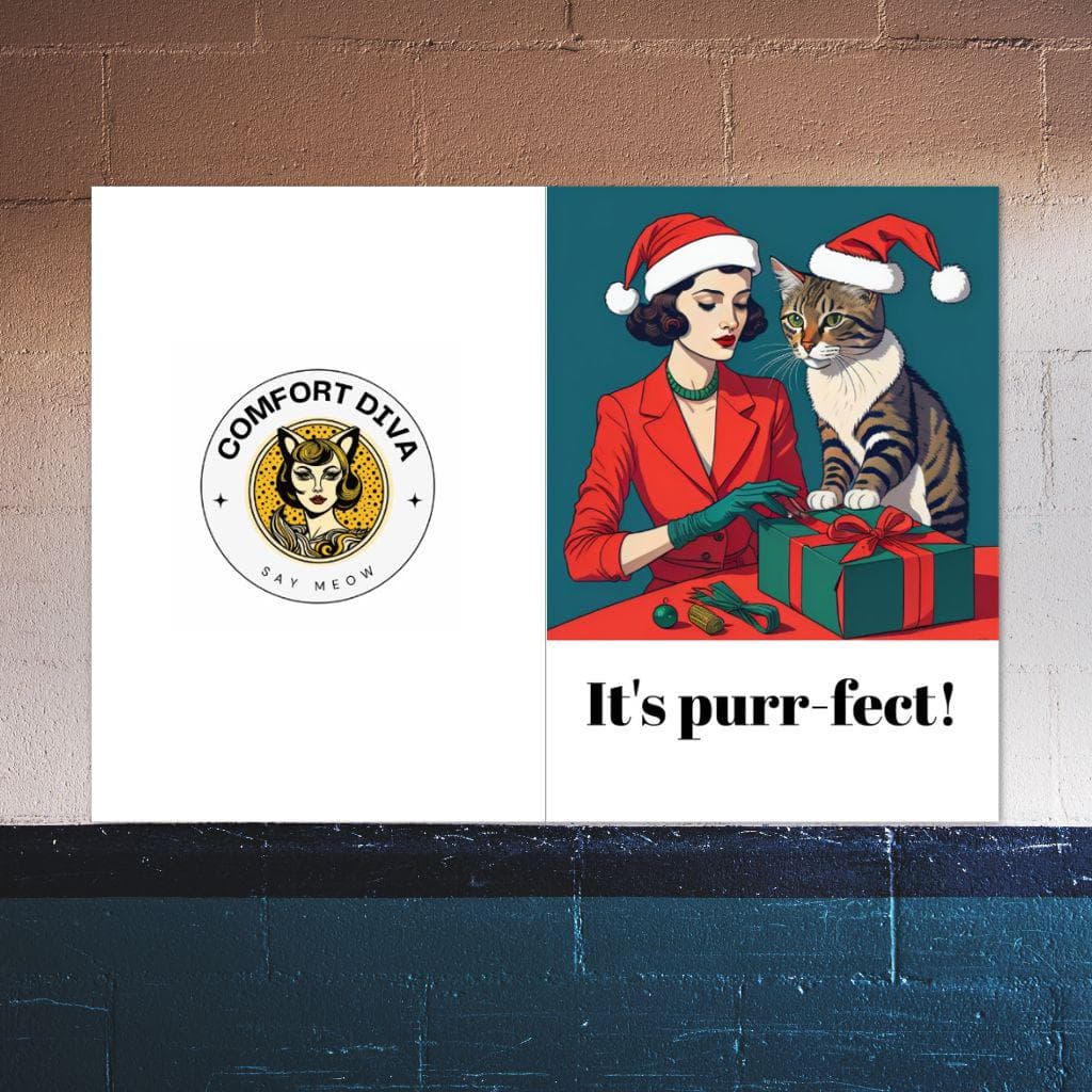 Retro Cat Christmas Cards: Vintage Style Holiday Greetings