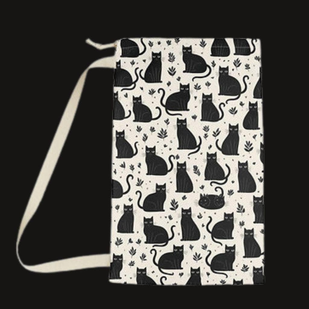 Black Cat Print Laundry Bag: Funny Laundry Room Decor