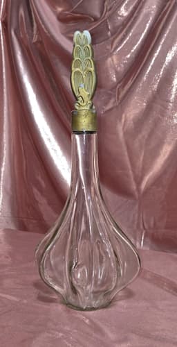 Vintage Proclaim Bubble Bath Bottle with Ornate Stopper | Mid Century Vanity Glass Decor
