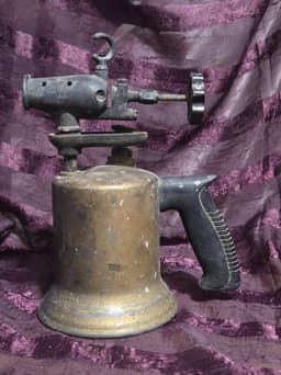 Vintage Dunlap Blowtorch – Antique Brass Tool, Industrial Steampunk Decor Piece