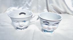 Baileys Irish Cream Face Mugs Pair | Winking Lady & Smiling Gent