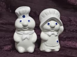 Vintage Pillsbury Doughboy Salt Pepper Shakers – Poppin’ Fresh Ceramic Kitchen Decor