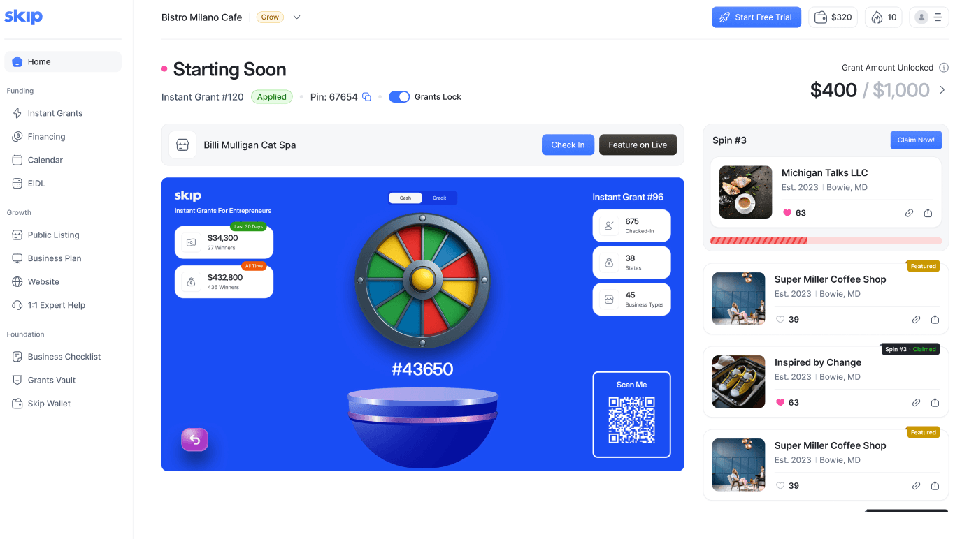How Many Entries Does it Take to Win an Instant Grant on Skip?
