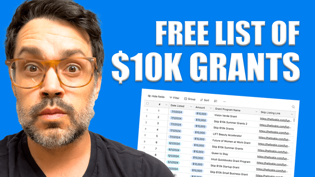 Banner for Skip's Full List of $10,000 Grants