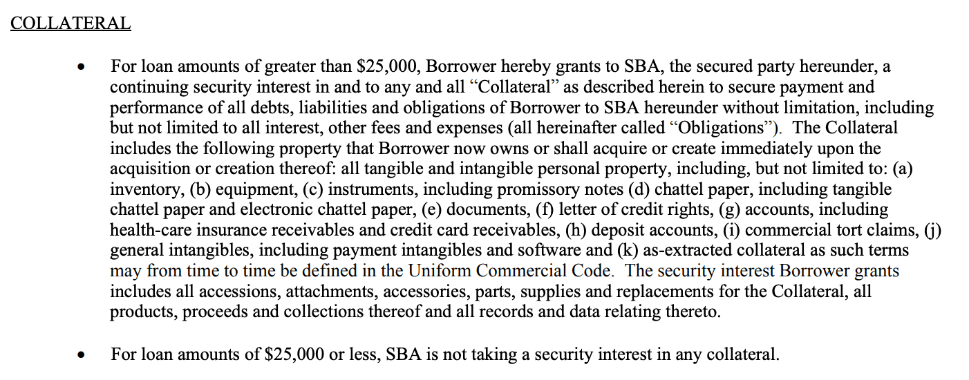What Are SBA EIDL Collateral Options for Loans Over $500K?